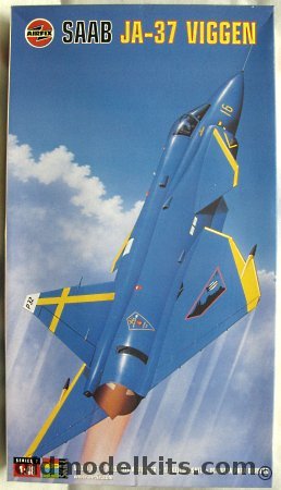 Airfix 1/48 Saab AJ-37 Viggen - (Jaktviggen) - 162 Sq 'Petter Bla' (Blue Peter) Uppsala 2001 / 171 Sq Ronneby-Rallinge 1999, 07107 plastic model kit